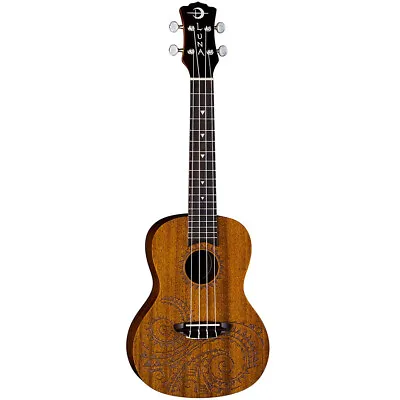 Luna Guitars Concert Tattoo Ukulele Mahogany W/ Gig Bag New! • $99