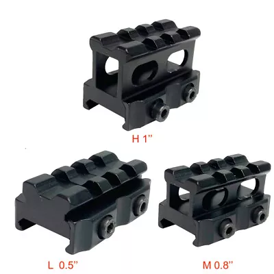 3 Slots Riser Mount For Red Dot- Low/ Medium/ High Profile For Picatinny Rail • $8.99