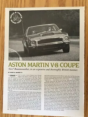 AM43 Road Test Aston Martin 1977 Aston Martin V-8 Coupe May 1977 4 Pages • $19.99