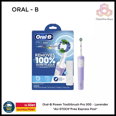 Oral-B Power Toothbrush Pro 300 – Lavender *AU STOCK* • $39