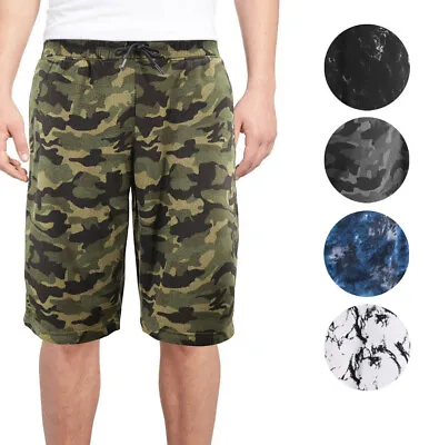 Men's Camo Pattern Casual Drawstring Cotton Blend Soft Fleece Athletic Shorts • $15.74