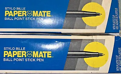 Vintage 1990 Paper Mate Ball Point Pens Stick Blue Pens X17 Medium Non Working • $9