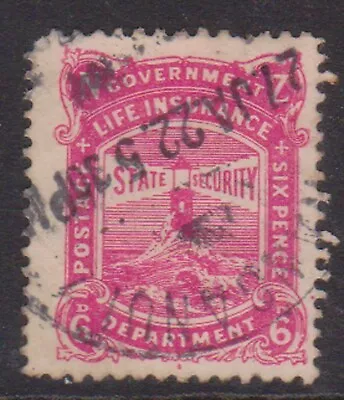 (F182 164) 1905 New Zealand 6d Pink Light House Stamp (FN)  • $36