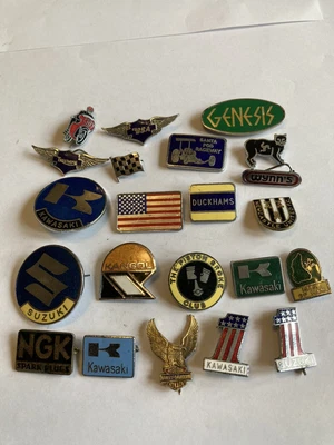 £25 • Buy Vintage Enamel Motorcycle Pin Badges