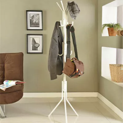 175cm Coat Stand Garment Rack Metal 14 Hooks Clothes Rail Hat Umbrella Hanger UK • £9.99