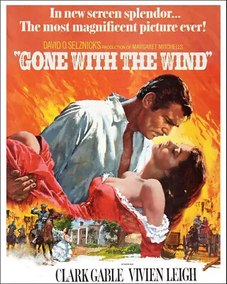 1939 GONE WITH THE WIND Glossy 8x10 Photo Clark Gable And Vivien Leigh Print • $4.99
