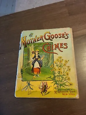 1886 McLoughlin Bros Mother Goose Chimes Childrens Book Stories Rhymes Antique • $15