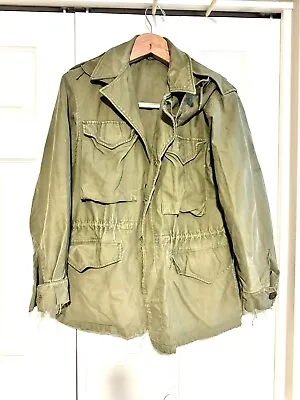 1943 US Army Field Jacket Olive Green WWII Coat M43 Military USA 38 R With Hood • $117