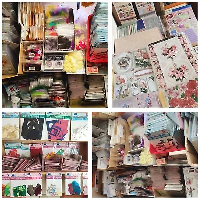 Craft Bundle Job Lot Clearance - 100 Assorted Items - Card Making & Paper Crafts • £39.99