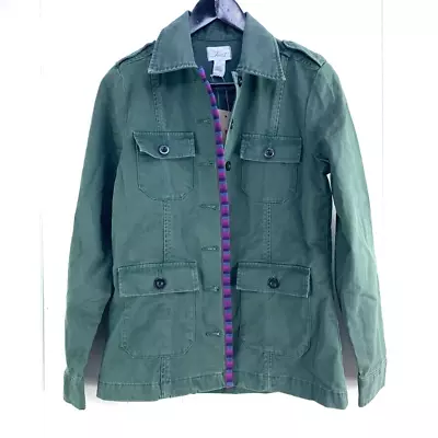 Levi's Women's Army Green Utility Jacket Embellished NEW Button Up Epaulettes XS • $26.99