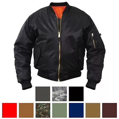 Rothco MA-1 Flight Jacket Tactical Bomber Coat Reversible Orange MA1 Air Force • $57.99