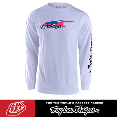 Troy Lee Designs Aero Long Sleeve White T-Shirt MTB & MX - Mens TLD Tee • $27.38