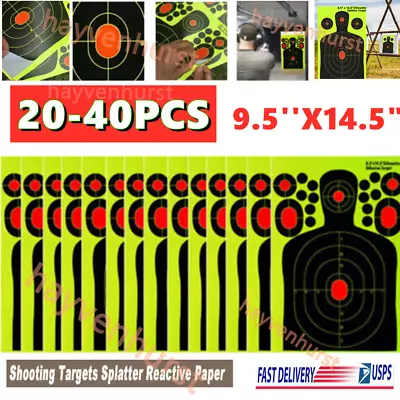 20/40PCS Shooting Targets Splatter Glow Gun Rifle Paper Target Adhesive Exercise • $13.89