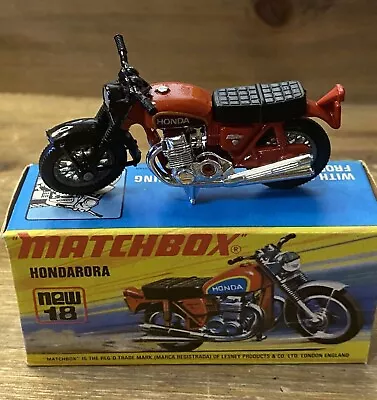 Matchbox 🏁 Superfast 🏁 Diecast Box #18 🚨 Hondarora Motorcycle 1974 Vtg Ogbox • $14.99