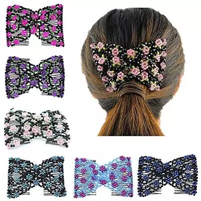 Magic Hair Side Combs Stretch Double Clips Hair Combs Bun Maker Hair Accessor... • $18.16