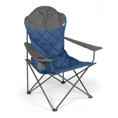 Kampa XL High Back Sturdy Folding Camping Festival Chair Midnight Blue • £27.23