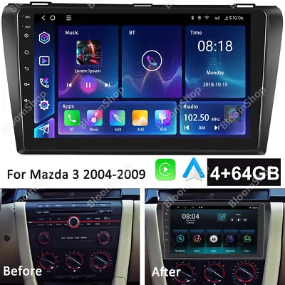 Android 13.0 For Mazda 3 2004-2009 Car Stereo MP5 Radio 4+64GB GPS Navi CarPlay • $123.80