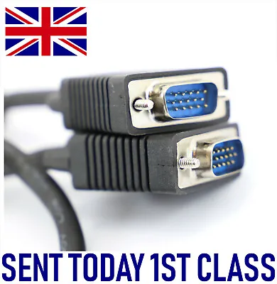 5M VGA Cable Lead Connect Laptop Notebook PC Computer To Monitor Flat Screen TV • £9.99