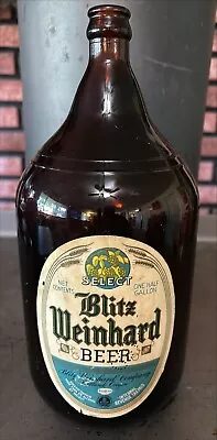 Vintage 1930's BLITZ WEINHARD BEER 1/2 Half Gallon Beer Bottle IRTP Portland Or. • $30