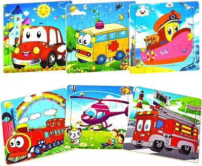 Wooden Jigsaw Puzzles For Kids 3-5 Year Old - 9 Piece Kids Puzzles Toys - For 3 • £11.42