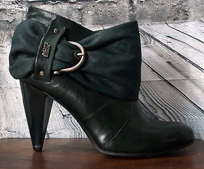 New Miss Sixty Suede Belted Forest Green Bootie Size 6 US Euro 36 • $275