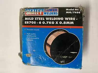 SEALEY MIG/7K08 Mild Steel MIG Gas Welding/Welder Wire 0.7Kg X 0.8mm A18 Grade • £3.84