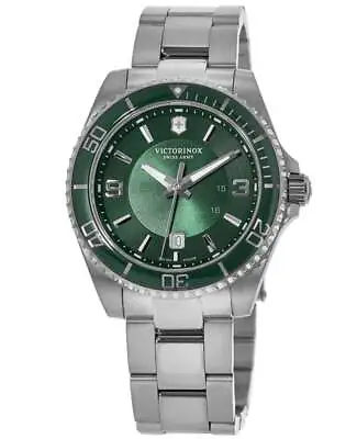 New Victorinox Swiss Army Maverick Large Green Dial Steel Men's Watch 241934 • $372