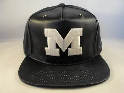 Michigan Wolverines NCAA Zephyr Weathered Faux Leather Strapback Cap Hat • $30