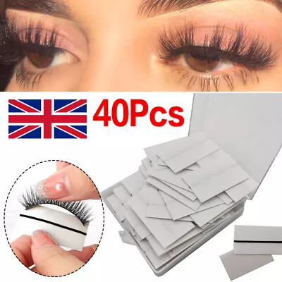 40Pc Self Adhesive Eyelash Glue Strips Glue Free Waterproof Reusable For Makeup • £3.75