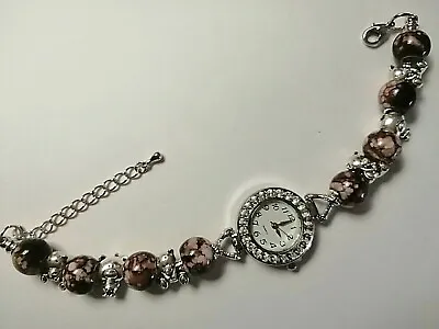 £10.99 • Buy Handmade Silver TEDDY BEAR Watch Bracelet With 6 Charms And 8 Beads -Any Colour 