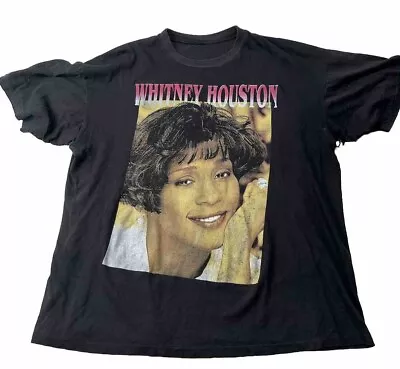 VINTAGE Whitney Houston Rap Tee Rap Shirt XL  Music Double Sided READ • $240