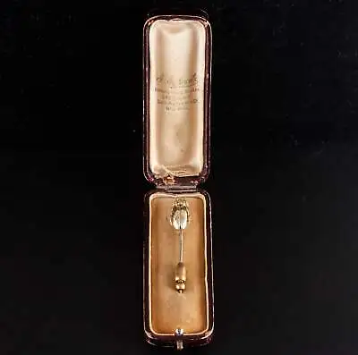 £425.88 • Buy Vintage 1920's 14k Rose / Green Gold Scarab Beetle Hat Pin W/ Original Box 3.18g