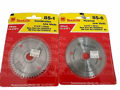 Makita 85mm Saw Blade Lot Of 2:  85-1 Combination 85-6 Plywood • $9.99