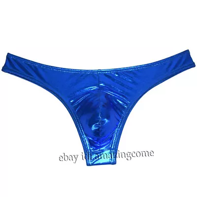 Men Metallic Liquid Foil Cheeky Briefs Underwear Male Elastic Bikini Briefs Pant • $6.92