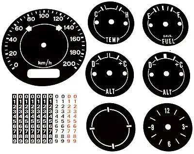 Premium Dash Decal 70-74 E Body NON Rallye METRIC 200KPH BLACK • $60.17