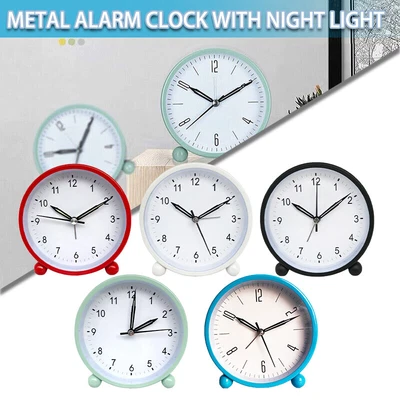 $15.72 • Buy Analog Alarm Clock Super Silent Analog Non Ticking Small Clock With Night Light