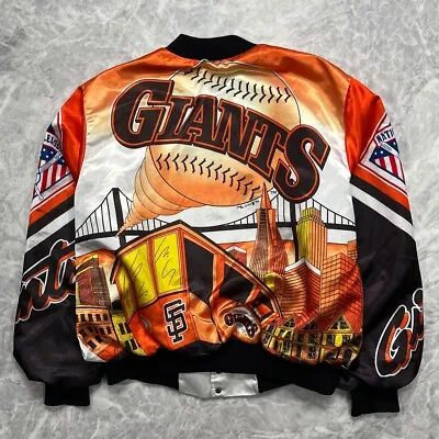 VTG 90s MLB SAN FRANCISCO GIANTS FANIMATION JACKET CHALK LINE SIZE XL • $224