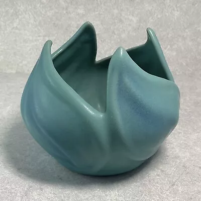 Vintage Van Briggle Pottery Lotus Swirl 6  Bowl Ming Blue • $56.99