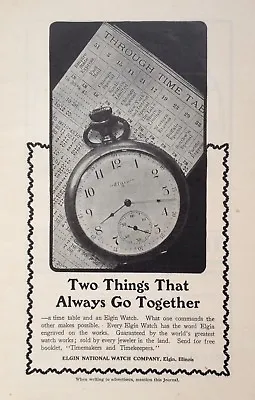 1903 Ad(h21)~elgin National Watch Co. Watches For Railroad Timekeepers • £6.64
