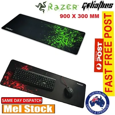 Mouse Keyboard Pad 90x30cm Rubber Gaming Edition Large And Non Slipy Mat Razer • $14.49