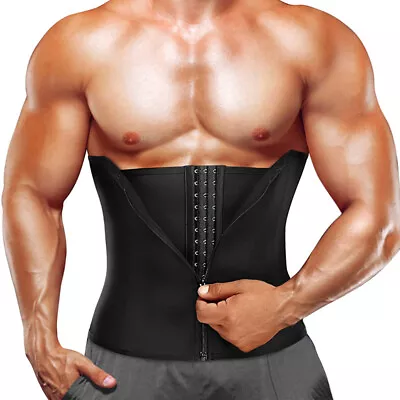 Men Body Shaper Sauna Waist Trainer Sweat  Abdomen Slim Shapewear Back Support • $15.79