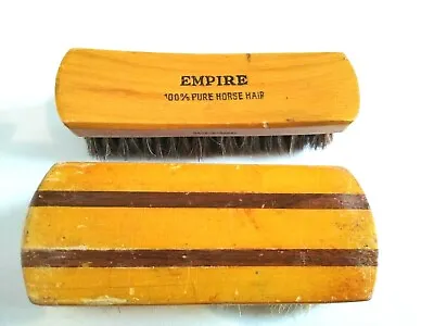 Vintage !00% Horse Hair Wood Back Shoe Brushes 1-EMPIRE 1-UNBRANDED • $16.99