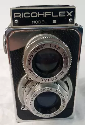 Ricohflex Riken Model III Camera Black Silver UNTESTED Vintage • $34.95