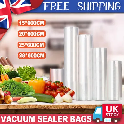 6M Vacuum Food Sealer Bags Rolls Vacum Sealer Dry Wet Pack Machine/Food Bags UK • £4.79