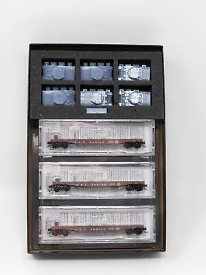 Micro-Trains 98302217 New York Central Flat Car Set M4 Sherman Tank Load N Scale • $97.56