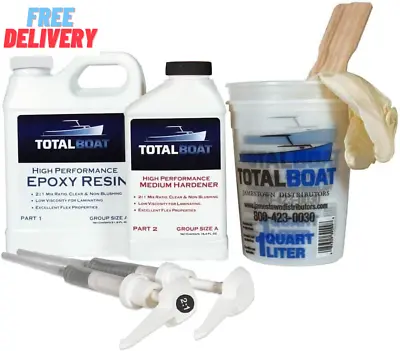 -510822 High Performance Epoxy Kit Crystal Clear Marine Grade Resin And Hardene • $99.16