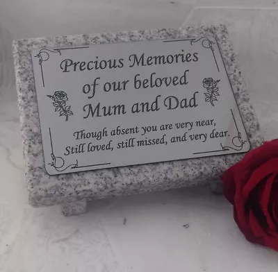 Personalised Grey Granite Not Marble Engraved Memorial Grave Plaque Stone Mum • £45