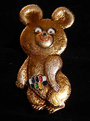 Vintage MISHA BEAR Olympics Pin Pinback 1980 • $5