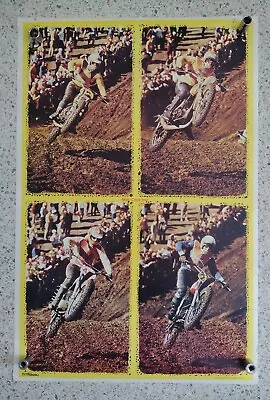 Vintage Poster Dirt Bike Motocross Four  1972 Originals Mike Davis Motorcycle  • $76