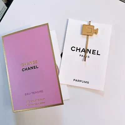 CHANEL Giftset : Chanel Chance Vial 1.5ml & Logo Gold Hair Clips - New With Box • £43.39